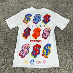 Monopoly x Tango Hotel Shirt Mens Small White Dollar Signs King Of A Big Deal